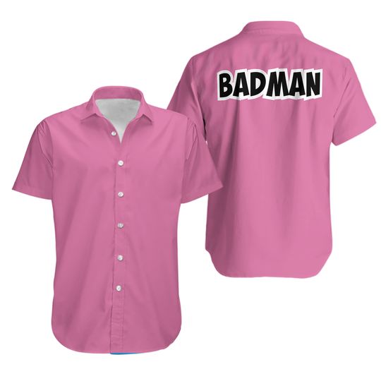 Discover Vegeta Badman Pink Dragon Ball Z Men’s Short Sleeve Button Up Hawaiian Shirt