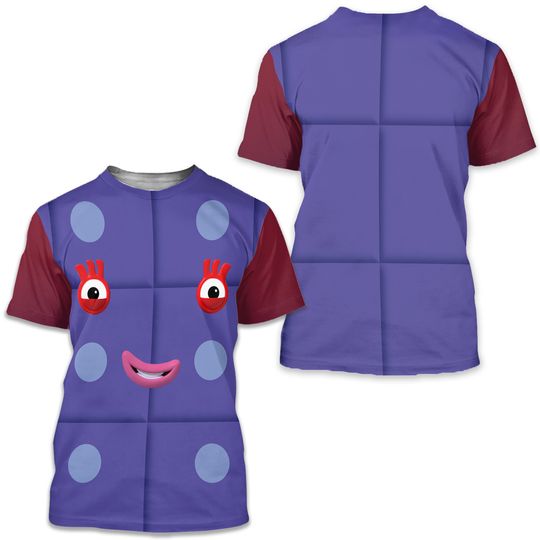 Discover Number Six Purple Blocks Costume, 6 Block Face Cosplay, Num Characters Cute Shirt