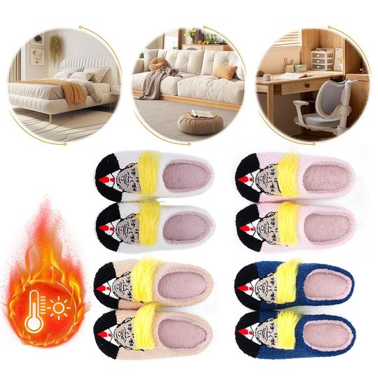 Discover Plush Trump Wig Slippers