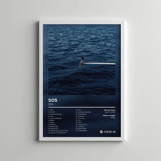 Discover SZA - Sos - Gift Ideas - Custom Album Print - Hip Hop Wall Art poster