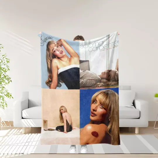 Discover Sabrina Carpente Throw Blanket Gifts for Fans Soft Cozy Flannel Bedroom Decor