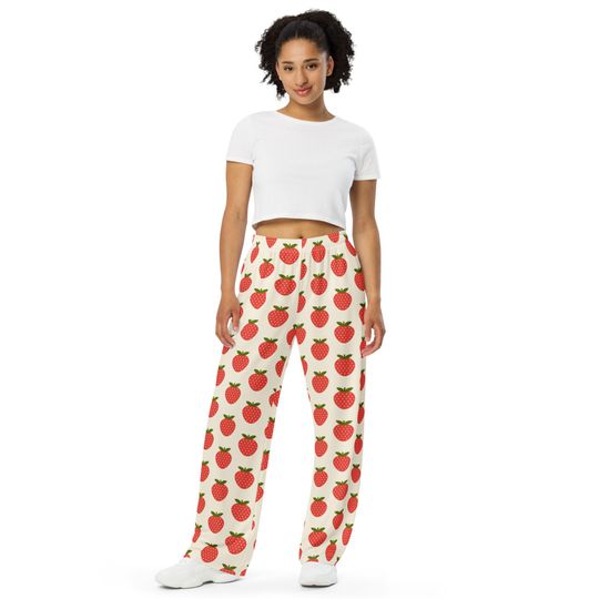 Discover Strawberry Fruit Cake Unisex Pajama Pants, Vegan Gifts