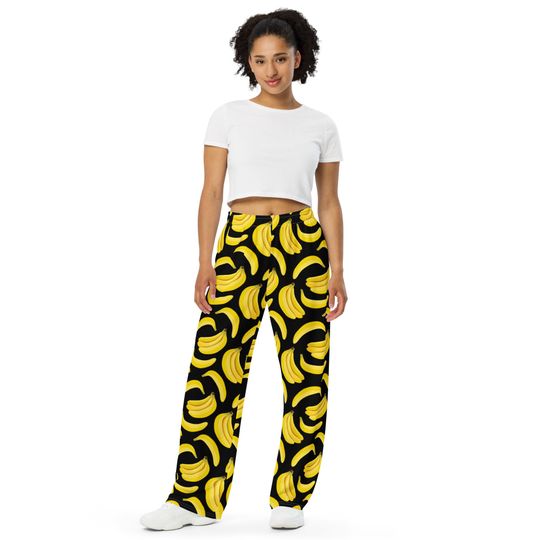 Discover Banana Fruit Pattern Unisex Pajama Pants, Banana Lover Pajamas