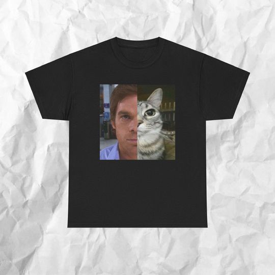 Discover Dext Morgan Tee, Funny Cat Meme Shirt, Unisex Heavy Cotton T-Shirt, Gift for Dexter Fans, TV Show Fan Tee