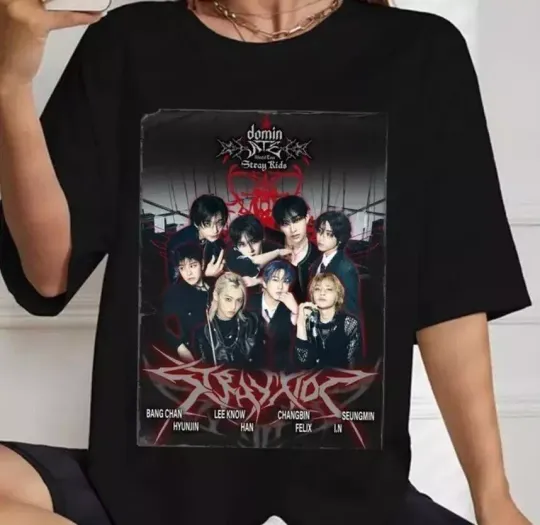 Discover Stray Kids dominATE World Tour US 2025 Shirt  Stray Kids Hop Album Hoodie
