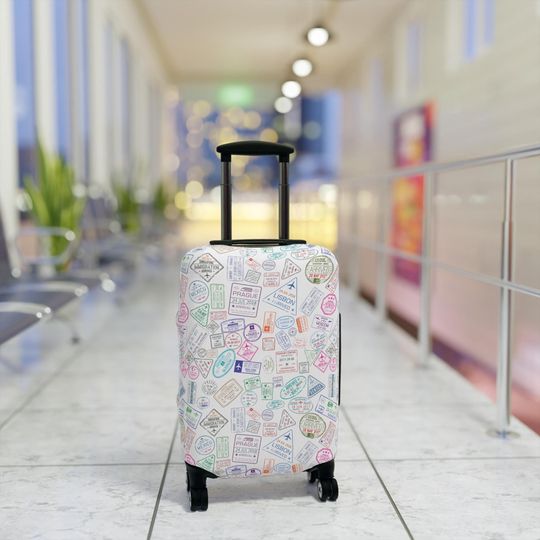 Discover Travel Luggage Cover - Vacation Arrival Stamp Design