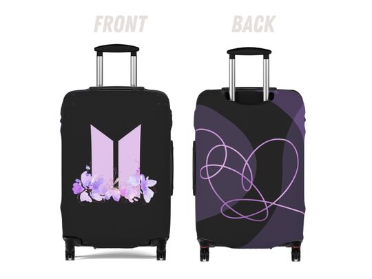 Discover Kpop Luggage Cover - Black Version Kpop Logo