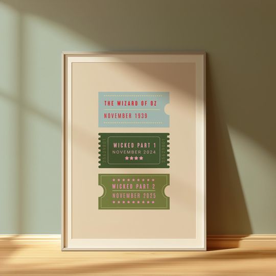 Discover Wizard of Oz & Wicked Film Ticket Poster | Movie