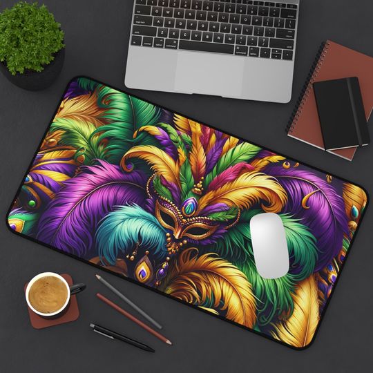 Discover Desk Mat Celebrate Mardi Gras Desk Mat