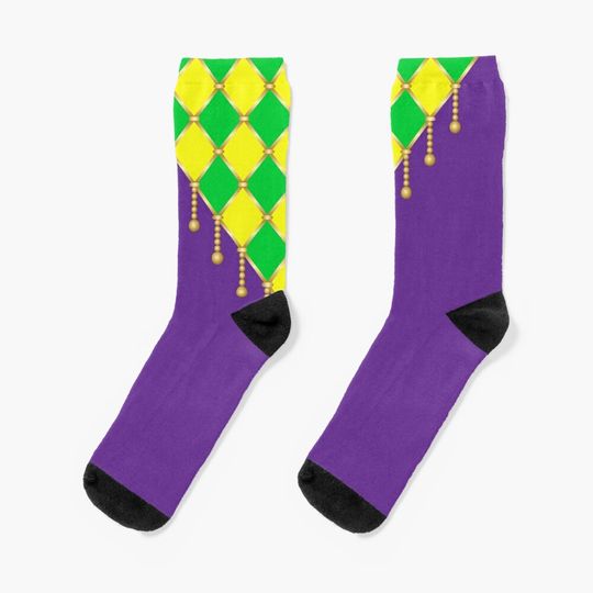 Discover Harlequin Mardi Gras Socks