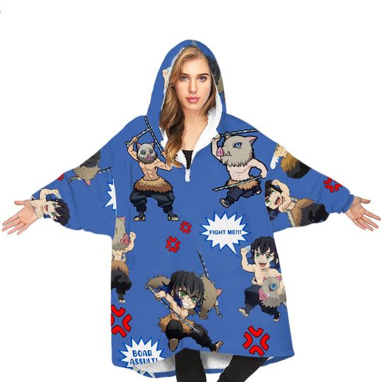 Discover Anime Blanket Hoodie  Sherpa Inosuke demon