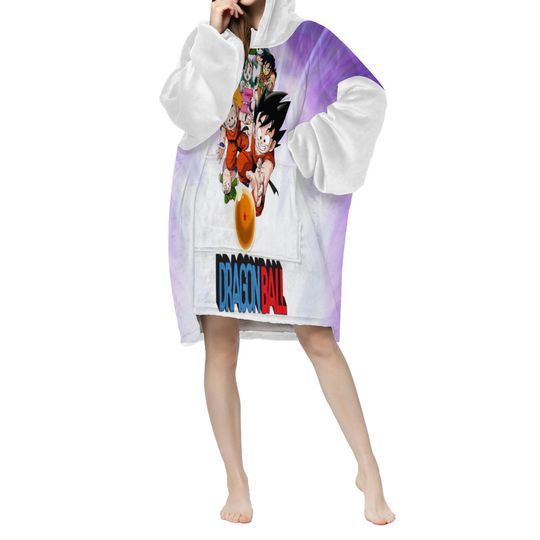 Discover Dragon ball pullover hooded lounger long Blanket Hoodie