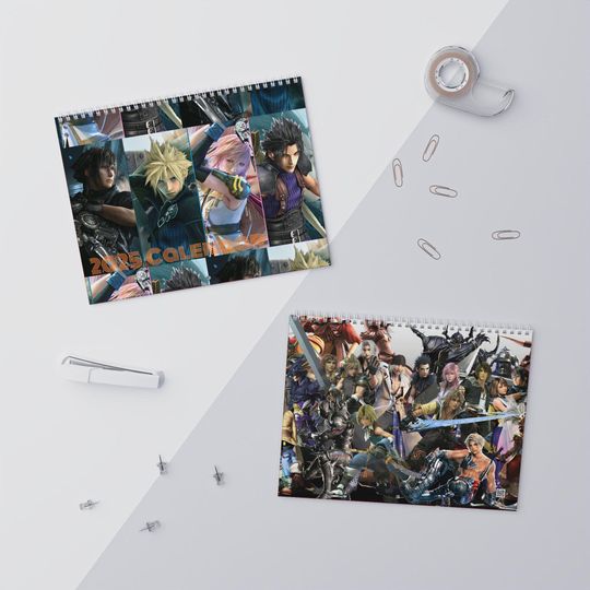 Discover Final Fantasy Franchise 2025 Wall Calendar Video Game Fans Gift, Video Game, RPG, Square Enix