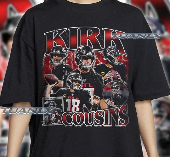 Discover Vintage 90s Graphic Style Kirk Cousins T-Shirt, Kirk Cousins shirt, Vintage Sport Tee