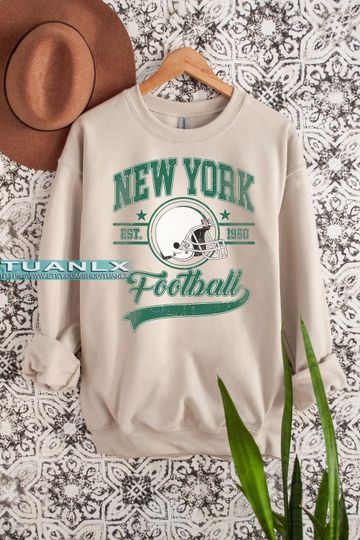 Discover Vintage Style New York Football Sweatshirt, New York Unisex Sweater, Football Sweatshirt