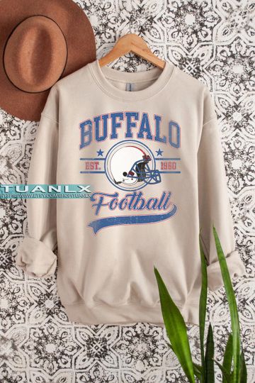 Discover Vintage Style Buffalo Football Sweatshirt, Buffalo Sweater, Vintage Football Sweatshirt