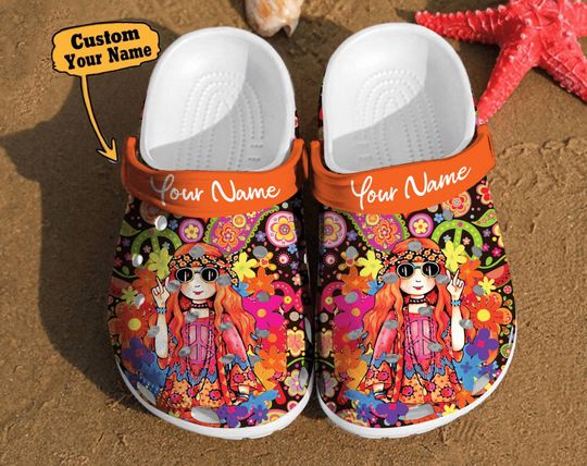 Discover Personalized Hippie Girl Clogs, Gifts for Friends