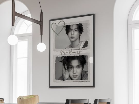 Discover Suga Poster, Black and White, yoongi wall art