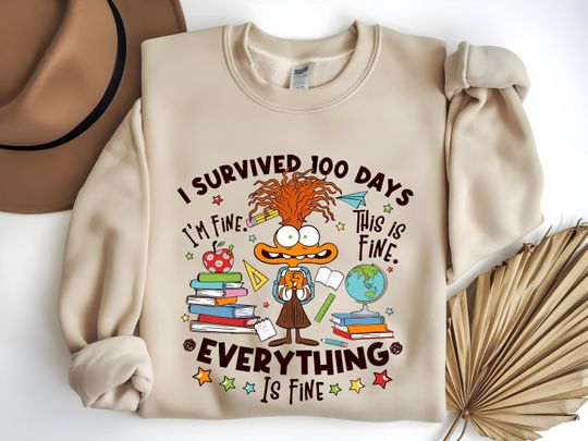 Discover I Survived 100 Days Sweatshirts, Emotions 100 Days of School Sweatshirts