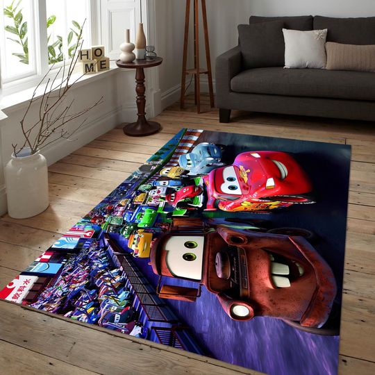 Discover Race Cartoon Rug,Movie Rug,Red Car,Cinema Decor,Living Room Rug,Custom Rug,Popular Rug