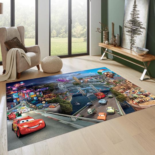 Discover Movie Rug,Red Car Rug,Cartoon Rug,Movie Poster,Cinema Decor,Kids Room Rug,Custom Rug,Popular Rug