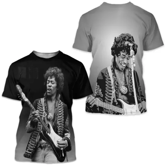 Discover Jimi Hendrix Rock Band 3D T-Shirt