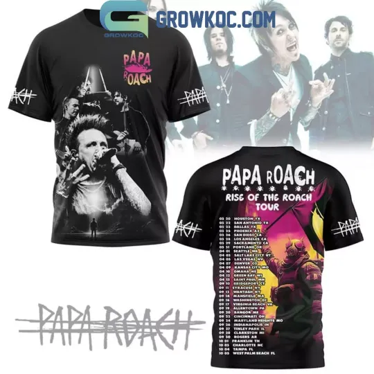 Discover Papa Roach Rise Of The Roach 2025 The Schedule Of Greatness T-Shirt 3D