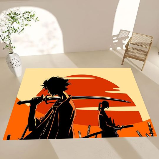 Discover Japanese Samurai Anime Theme Rug