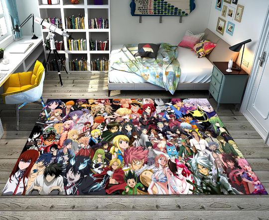 Discover Mixed Anime Rug,Anime Rug,Kawaii Rug,Manga Rug,Unique Rug,Fantastic Rug,Awesome Rug
