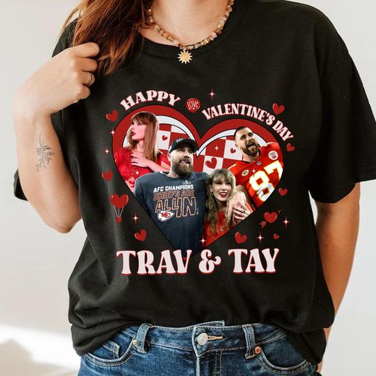 Discover Happy Valentine's Day Trav & Tay Shirts, Valentine TS Fan Outfit, Swiftine Shirt