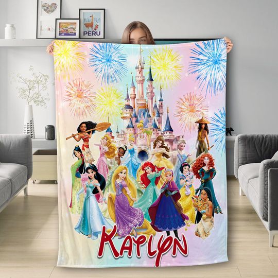 Discover Personalized Watercolor Princess Blanket, Custom Name Princess