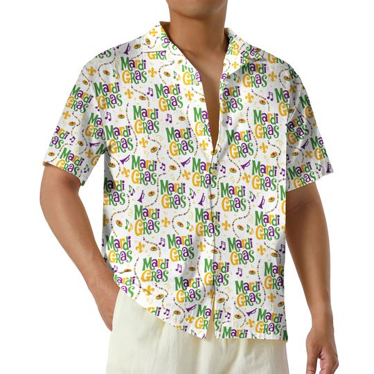 Discover Happy Mardi Gras Hawaiian Shirts, Fat Tuesday Hawaii Shirt