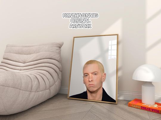 Discover Eminem Slim Shady Hand Drawn A3 Digital Art Print
