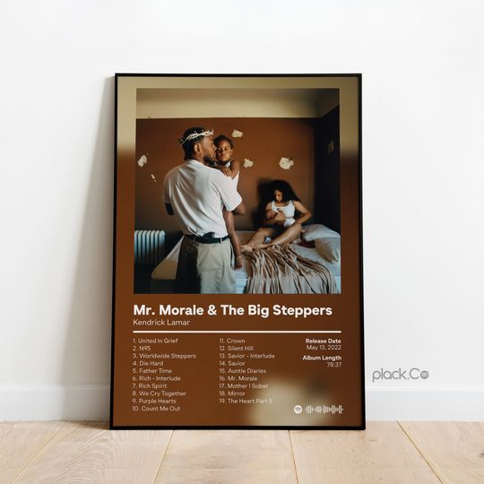 Discover Kendrick Lamar - Mr. Morale & The Big Steppers - Custom Album Cover - Hip Hop Poster - Kendrick Lamar Print