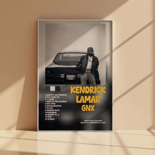 Discover KENDRICK LAMAR- GNX digital  music album poster,printable,wall art