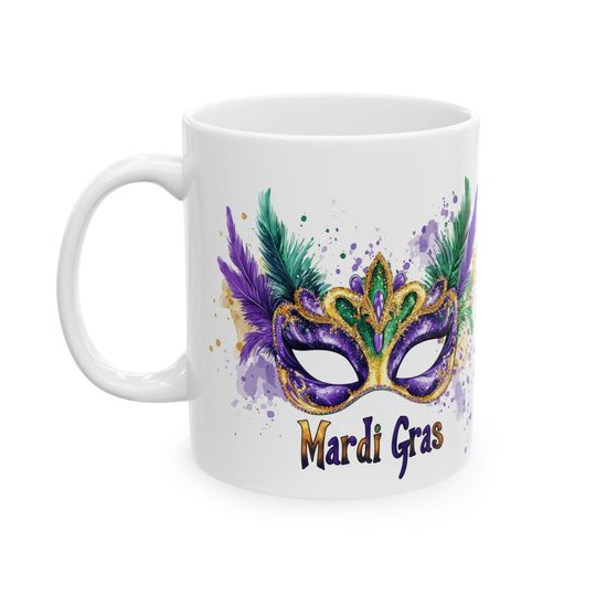 Discover Mardi Gras Ceramic Mug, Celebrate Life Moments