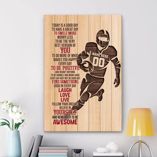 Discover Personalized Football Poster Print, Today Is A Good Day Wall Art, Home Decor, Father's Day, Birthday Gift For Dad