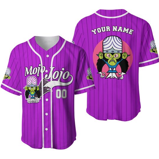 Discover Personalize Mojo Jojo Baseball Jersey, Funny Powerpuff Girls 90s Cartoons, Birthday Gift For Fans