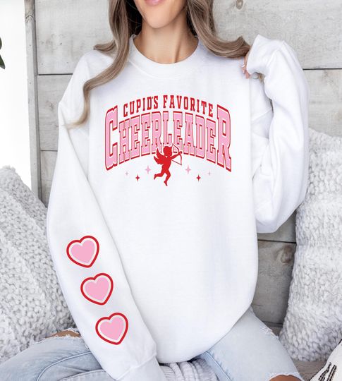 Discover Cupid's Favorite Cheerleader- Cheer Valentine Shirt- Cheerleader Sweatshirt Valentine