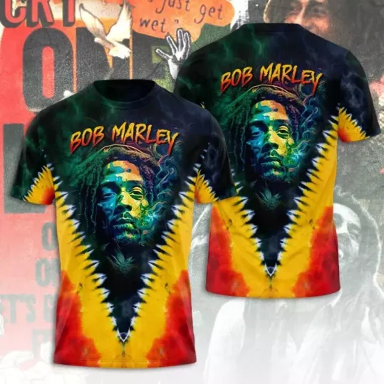 Discover Unisex 3D Bob Marley T-Shirt Bob Marley Singer T-Shirt Short Sleeve 3D Shirt