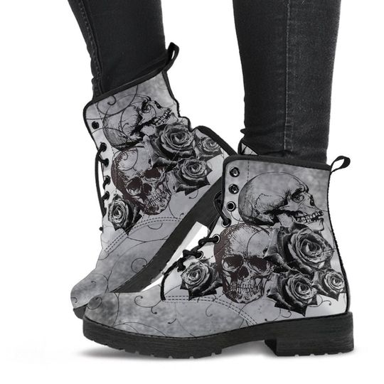Discover Canvas Boots - Witch's Gray Boots | Goth Gothic