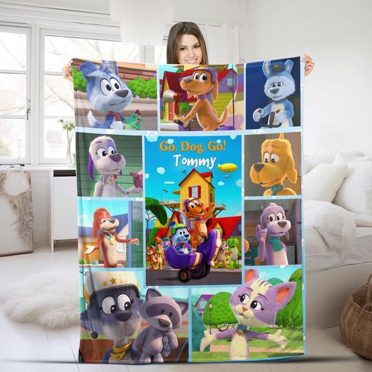 Discover Personalized Go Dog Go Fleece Blanket - Go Dog Go Theme