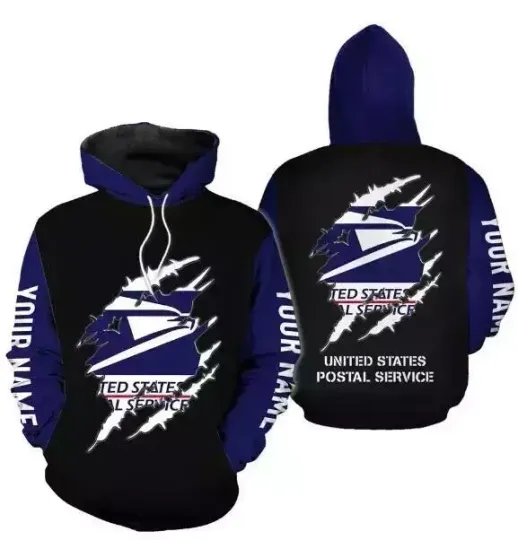 Discover Mens Postal Service Blu 3D Hoodie