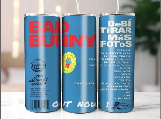 Discover Debi Tirar Mas Fotos Bad Bunny 20oz Tumbler with Lid and Straw
