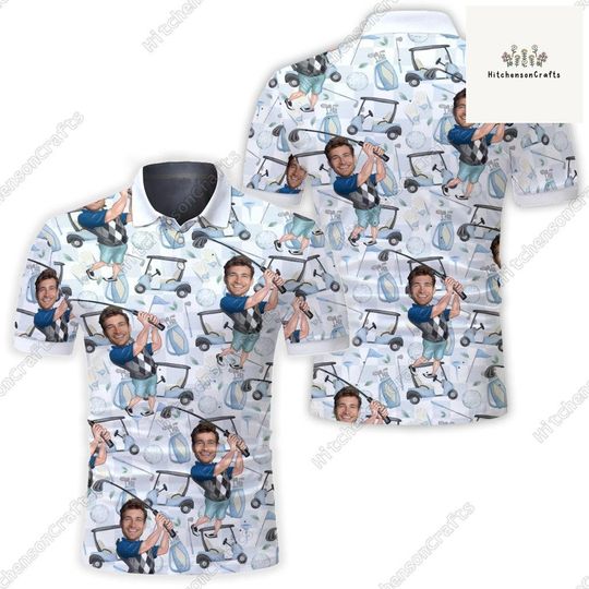 Discover Custom Photo Funny Golfer Polo Shirt, Personalized Golf Polo Shirt