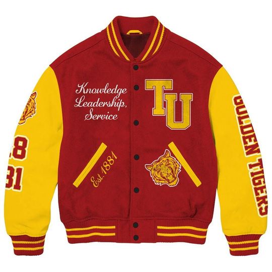 Discover Golden Tigers University Varsity Jacket, HBCU Est. 1881 Red Albm