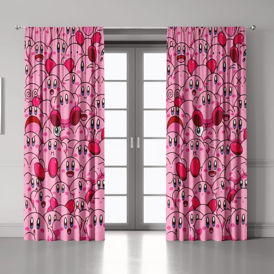 Discover poket mons Kirby Kawaii Curtains, Teen age Curtains, PKM Decor, Girl Room Decor, Gift for Friends
