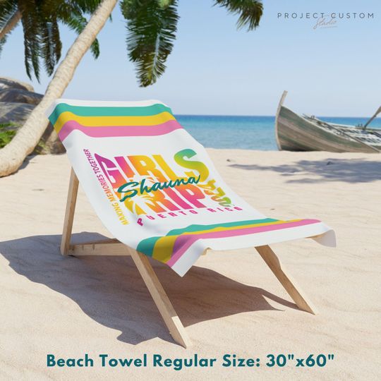 Discover Personalized Beach Towel Girls Trip Custom Name Bath Towel