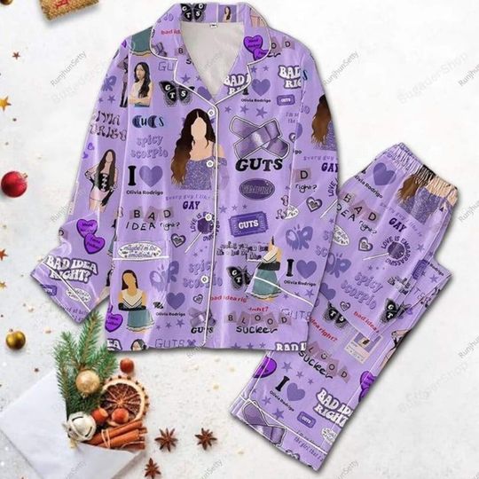 Discover Olivia Rodrigo Guts Album Pajama Set - Official Merchandise