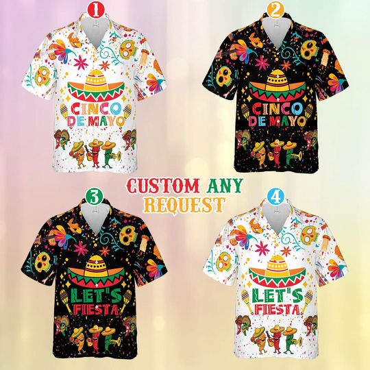 Discover Let's Fiesta Cinco De Mayo Hawaiian Shirt, Funny Mexican Chili With Sombrero